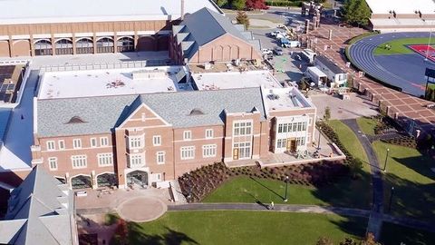 Taking in a bird's-eye view of #URichmond's new Well-Being Center.